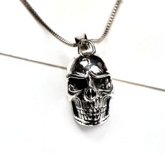 Handmade 92.5 Sterling Silver Pendant Realistic Human Skull
