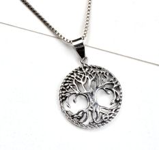 92.5 Sterling Silver Pedant Tree Of Life With Hanging Fruits Design