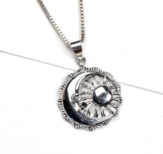 92.5 Sterling Silver Pendants Sun And Moon Celestial Design
