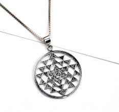 Hand Made 92.5 Sterling silver Pendant Shri yantra