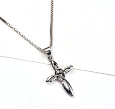 92.5 Sterling Silver Pendant Mystic Triple Trinity Cross Design