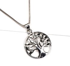 92.5 Sterling Silver Pendant With Circle Of Life In a Delicate Round Frame