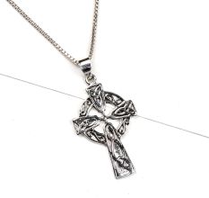 92.5 Sterling  Silver Pendant Holy Cross Celtic Design Fashion Jewelry