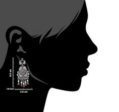 92.5 Sterling Silver Earrings Peacock Fuchsia Danglers With Red Chalcedony And Pearl Tassels For Girls