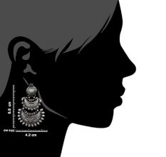 Three Layered 92.5 Sterling Silver Earrings Chandbali Pink Fuchsia Intricate Floral Design
