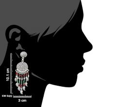 Dream Catchers 92.5 Sterling silver Earrings Oxidized Green Peridot Red Chalcedony And pearl Beads