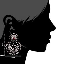 Embossed Design 92.5 Sterling silver Earring Chandbali Amethyst Stone Studdded Danglers