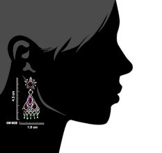Small 92.5 Sterling silver Earrings Amethst Studded Pyramid  Jhumki with Green Onyx Beads