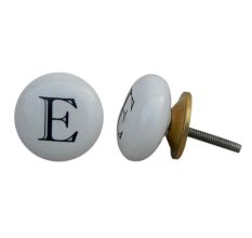 E Alphabet Ceramic Cabinet Knob