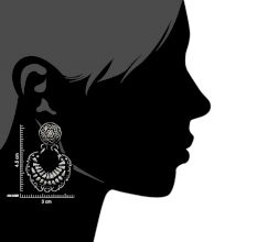 92.5Sterling Silver Earrings with Floral Pattern Chand Bali Designer Earrings