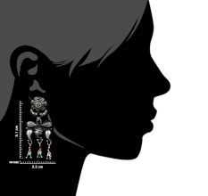 Rose Stud 92.5 Sterling Silver Earrings Big Motifs Chandelier Earrings With  Pink Jade Quartz