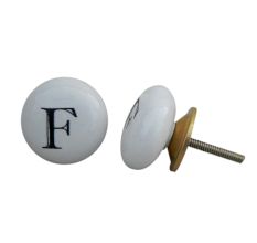 F Alphabet Ceramic Dresser Drawer Knob