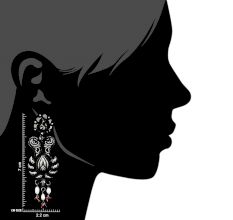 Black 92.5 Sterling Silver Earrings Floral Pattern Conch Motif Border Red Coral Beads Hangings
