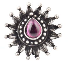 Big Floral 92.5 Sterling Silver Stud Earrings For Women