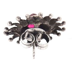 Big Floral 92.5 Sterling Silver Stud Earrings For Women