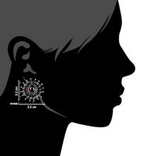 Big Floral 92.5 Sterling Silver Stud Earrings For Women