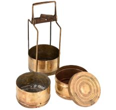 Hand made Brass Tiffin Box With Three Compartments