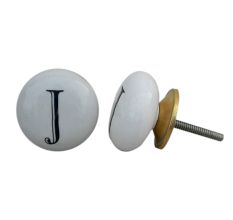 J Alphabet Ceramic Drawer Knob