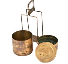 Traditional Brass Tiffin Box With Three Containers