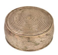 Round Brass Tiffin Box Spiral Design Engraved  Box