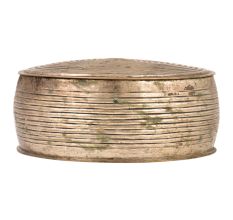 Round Brass Tiffin Box Spiral Design Engraved  Box