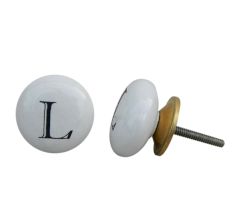 L Flat Alphabet Ceramic Drawer Knob