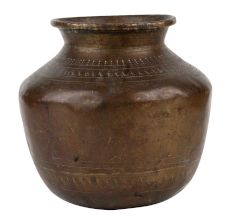 Brass Water Pot Kalash Fluted Design Puja Ceremonial Pot