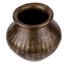 Old Brass Pot Engraved Birds Flower Design Gift Pot