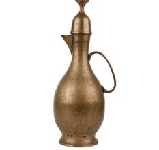 Brass Indian Tea pot Surahi Long Thin Handle Inverted Cup Lid