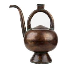 Traditional  Brass Kamandal With Handle And Spout And Tiny Box On Handle