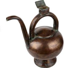 Traditional  Brass Kamandal With Handle And Spout And Tiny Box On Handle