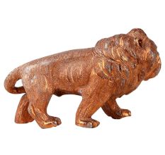Aluminum Metal Based Roaring Lion Statue With Copper Finish