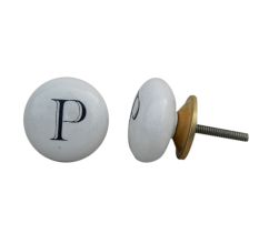 P Alphabet Ceramic Wardrobe Door Knob