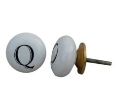 Q Alphabet Ceramic Wardrobe Drawer Knob