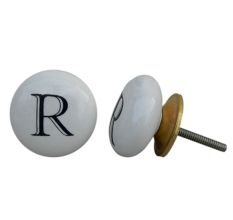 R Alphabet Ceramic Wardrobe Knob