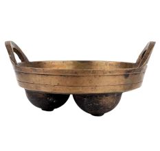 Brass Pot Cooking Appam Kitchenware With Three Round Cavities