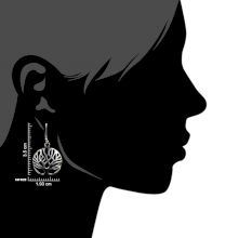 Round 92.5 Sterling silver Earrings Tree of Life in Round Circular Frame