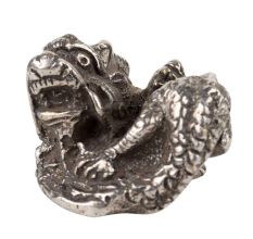 Aluminum Sitting Dragon Statue Chinese Feng Shui Figurine