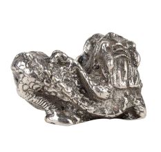 Aluminum Sitting Dragon Statue Chinese Feng Shui Figurine