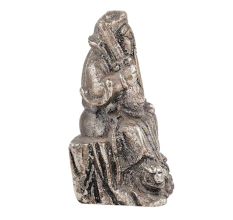 Aluminum Sitting Wise Man Statue Holding a Sword