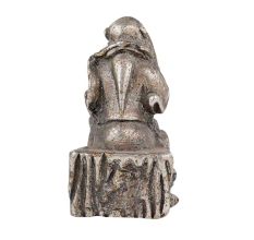 Aluminum Sitting Wise Man Statue Holding a Sword