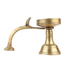 Round Brass Oil Lamp With Cobra Head Handle