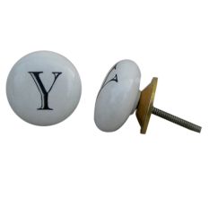 Y Alphabet Ceramic Dresser Drawer Knob