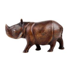 Hand Made Brass Hippo Animal Statue With Detailed Carving