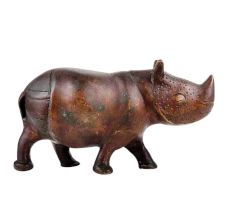 Hand Made Brass Hippo Animal Statue With Detailed Carving