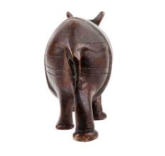 Hand Made Brass Hippo Animal Statue With Detailed Carving