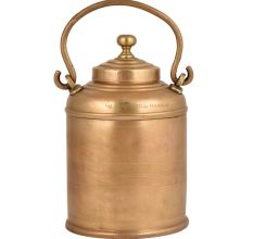 Brass Milk Pot Light Engraved With Circular Lines And Owner name