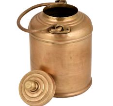 Brass Milk Pot Light Engraved With Circular Lines And Owner name