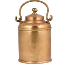 Brass Milk Pot Rings Engraved  On Lid And Knob Finial