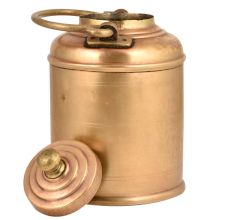 Brass Milk Pot Rings Engraved  On Lid And Knob Finial